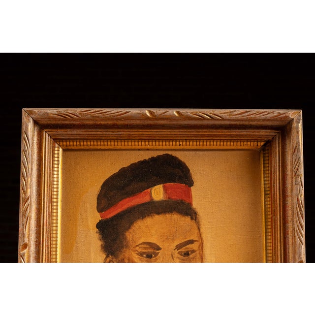 Portraiture Portrait | Framed 1945 Chick Lamoe Oil Painting, Signed and Dated For Sale - Image 3 of 9