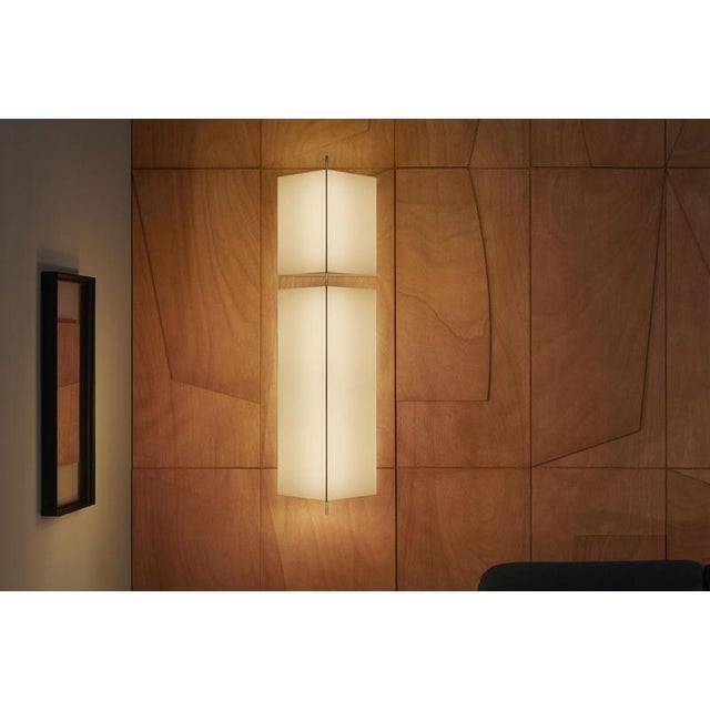 Gold 3T09 Bronze Structure and Ivory Fabric Wall Lamp by Neri & Hu for Cassina For Sale - Image 8 of 10