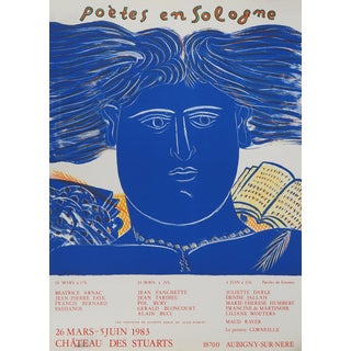 Poets in Sologne Original Signed Lithograph Poster by Alekos Fassianos For Sale