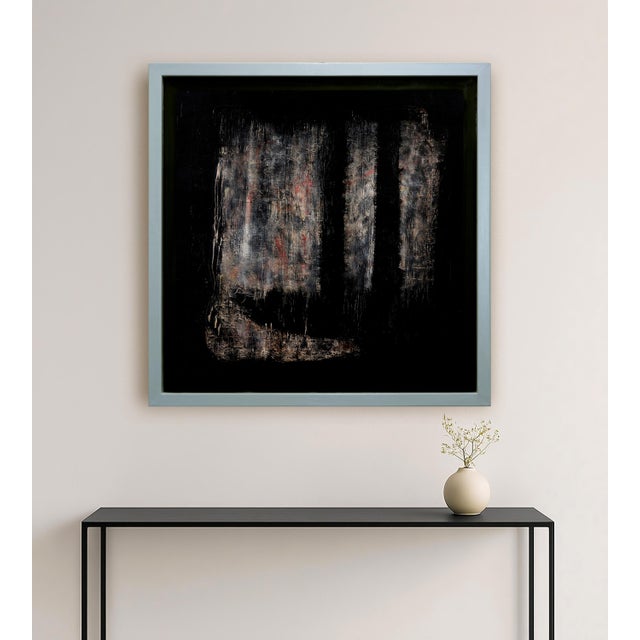 Black Massimo d'Orta, Il Grande Inverno MD 14, Abstract Painting, Mixed Media on Canvas, 2007 For Sale - Image 8 of 9