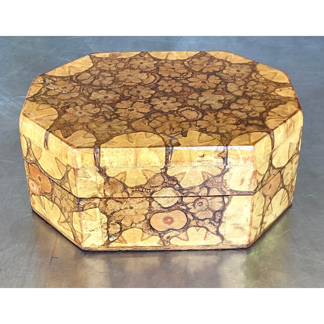 Mid-Century Modern Vintage Boho Burl Wood Box For Sale - Image 3 of 7