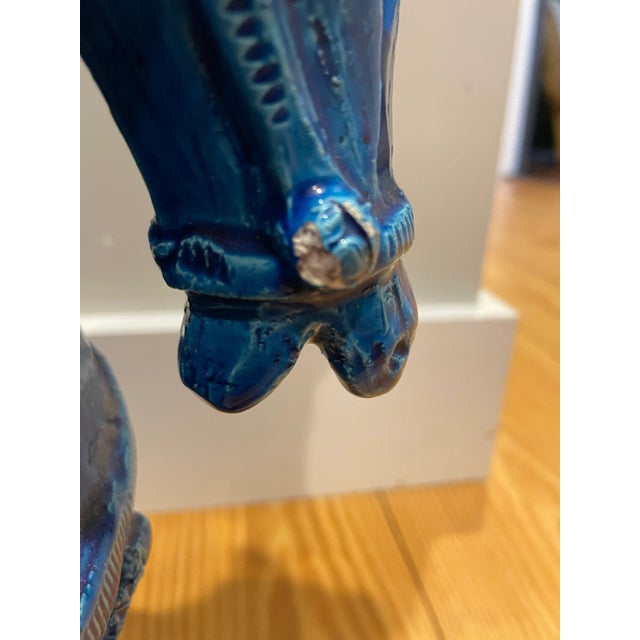 1960s Aldo Londi for Bitossi Large Rimini Blu Ceramic Horse Sculpture For Sale In New York - Image 6 of 12