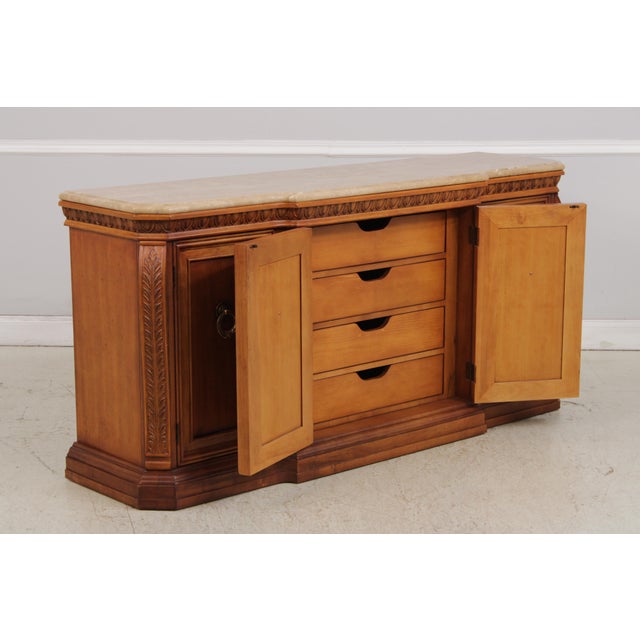 Century Furniture Century Marble Top Cherry Credenza Sideboard For Sale - Image 4 of 18
