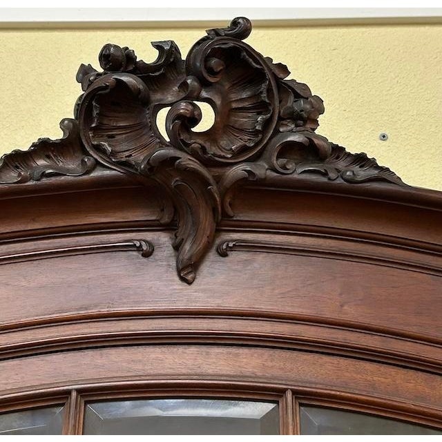 Brown Stunning Antique Hand Carved French Walnut Hutch c.1890s For Sale - Image 8 of 12