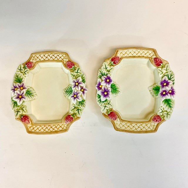 1990s Hollywood Regency Fitz & Floyd Spring Flora Butter Dishes - a Pair. For Sale - Image 6 of 10