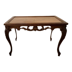 1950s Vintage Wood End Table With Inlay Detail