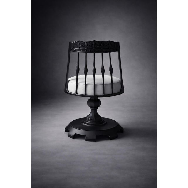 1970s Chromodern Sculptural Swivel Dining Chairs in Matte Black – Set of 6 (Ch084) For Sale In Los Angeles - Image 6 of 7