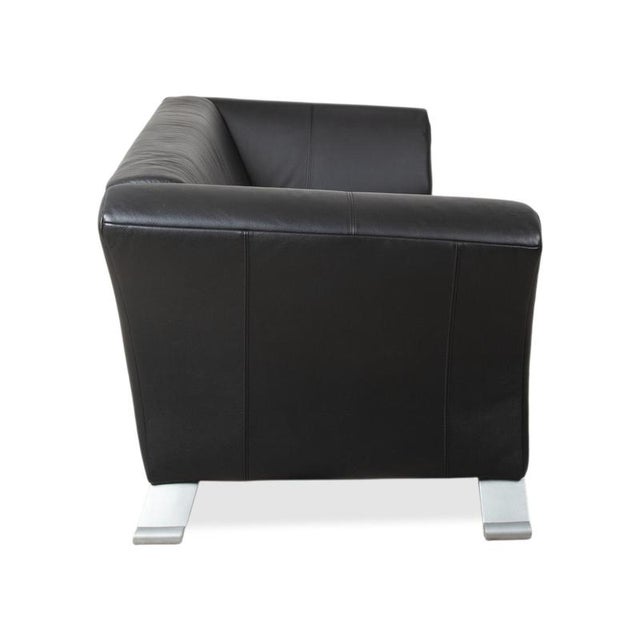 Black 322 3-Seater Sofa in Black Leather from Rolf Benz For Sale - Image 8 of 11