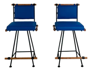 "Los Feliz" Swiveling Counter Stools by Design Frères - a Pair