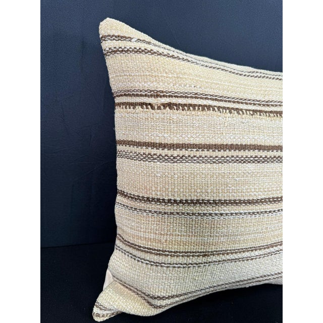 Turkish Hemp Pillow Cushion Natural Beige Brown Pillow Cushion Cover 20"x20" #30570 Enhance your home decor with our Kilim...