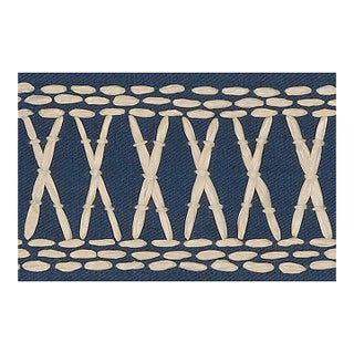Sample - Schumacher X Mary Mcdonald Tikki Tape in Marine For Sale