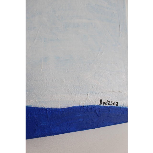 Bodasca, Square Blue-Off-White Composition, 2025, Acrylic on Canvas For Sale - Image 12 of 13