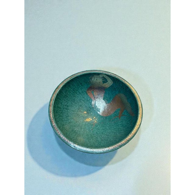 Gustavsberg Art Deco Argenta Bowl with Silver Inlay by Wilhelm Kåge, Gustavsberg, Sweden, 1935 For Sale - Image 4 of 10