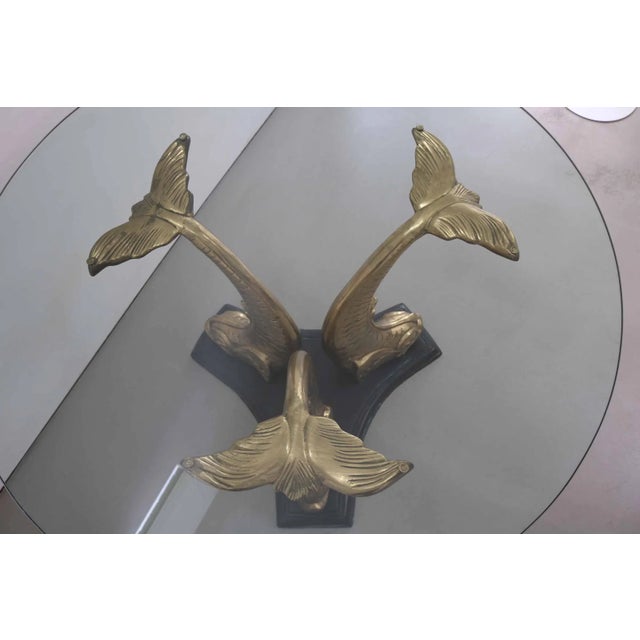 Brass and Glass Dining Table, Italy, 1960s For Sale - Image 8 of 12