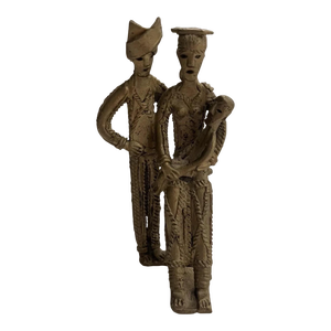 Vintage Bronze Tribal Sculpture Statue of Family