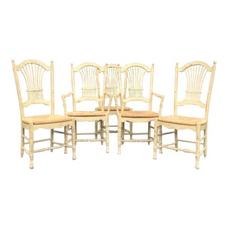 Habersham Plantation Country French Wheat Back Dining Chairs. - Set of 5 For Sale