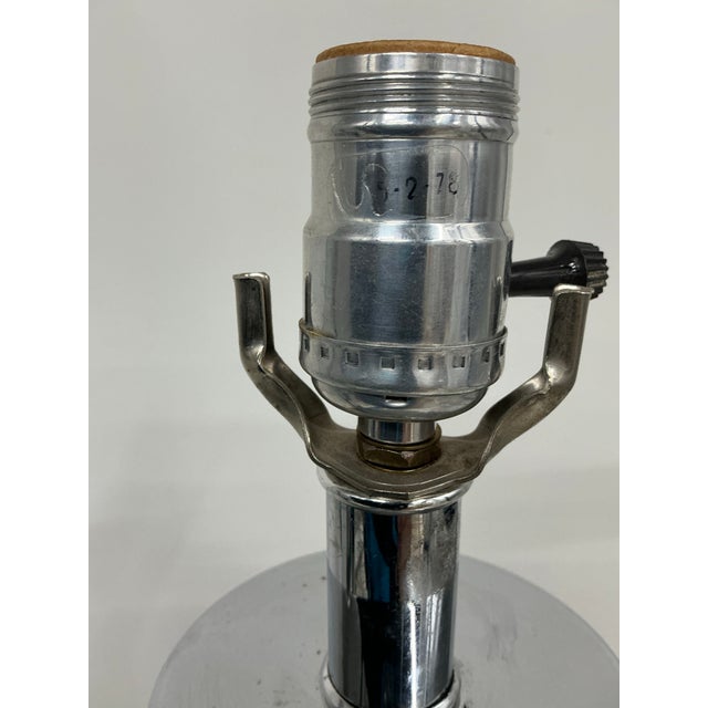 Pair of Modernist Polished Chrome and Cork Table Lamps For Sale - Image 11 of 12