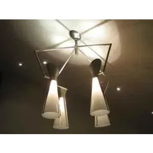 Metal 1950s Victor Gruen for John Lautner Chandelier Hanging Lamp Mid Century Extreme Modernism For Sale - Image 7 of 11