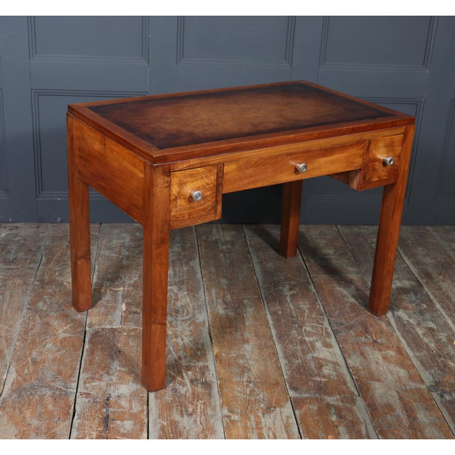 French Art Deco Walnut Writing Desk, 1930 For Sale - Image 16 of 17