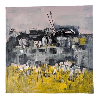 Abstract Mixed Media Painting by Artist Kathyrn Henneman, Signed (20” X 20”) For Sale