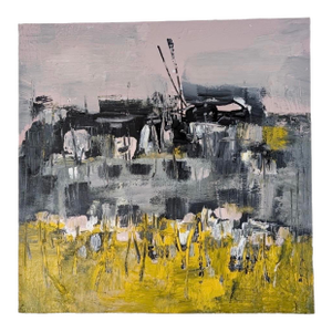 Abstract Mixed Media Painting by Artist Kathyrn Henneman, Signed (20” X 20”)