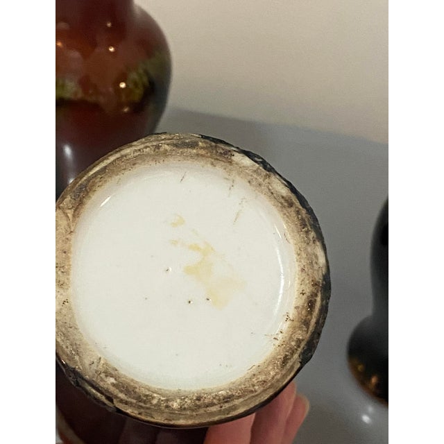 Set of Three! Colorful Ombre Flambé Glazed Chinese Porcelain Vases For Sale In New York - Image 6 of 13