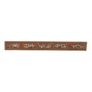 Majestic Floral Carved & Painted Wall Carving For Sale
