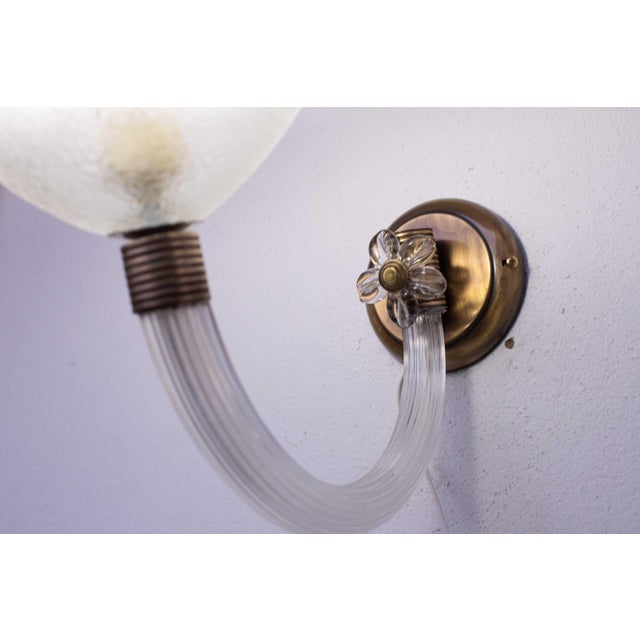 Vintage Venini Wall Murano Glass Light, 1960 For Sale - Image 4 of 11