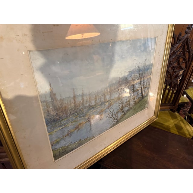 F Cavel, Marsh Landscape, Lithograph, Framed For Sale - Image 3 of 10