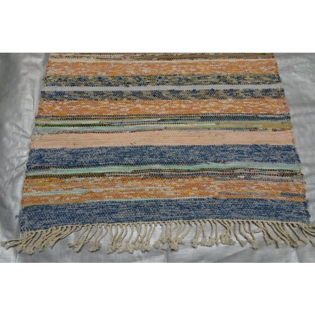 Mid-Century Modern Rag Rug Swedish Mid Century For Sale - Image 3 of 7