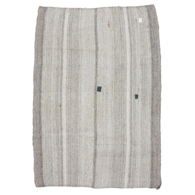 Textile 1960s Vintage Modern Kilim Rug- 7′ × 9′4″ For Sale - Image 7 of 7