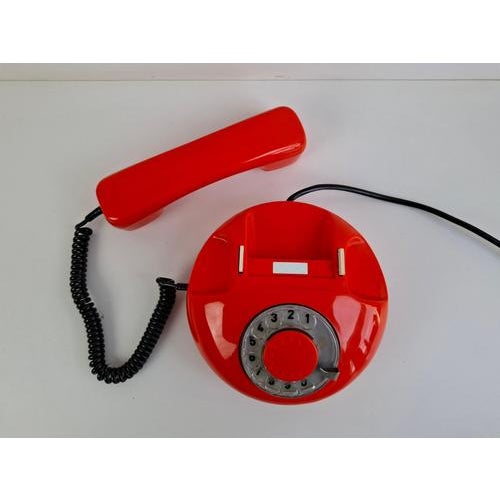Mid-Century Orange Rotary Desk Telephone from Tesla, Czechoslovakia, 1970s For Sale - Image 9 of 18