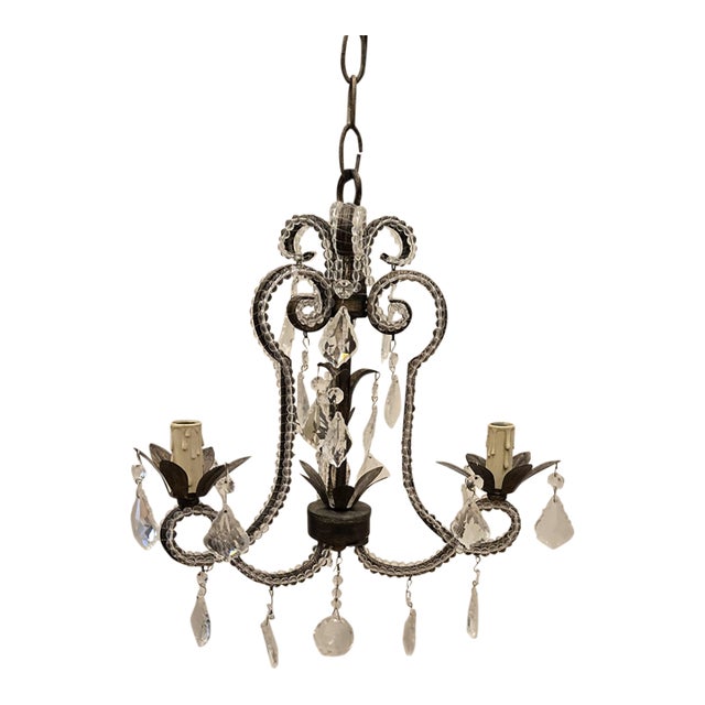 Crystal Plug in Chandelier For Sale