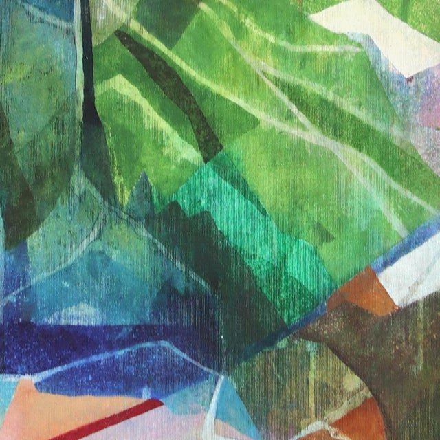 Contemporary Paradise Mountain II - Original Contemporary Mountain Landscape Acrylic Painting on Canvas by Maria C Bernhardsson For Sale - Image 3 of 6
