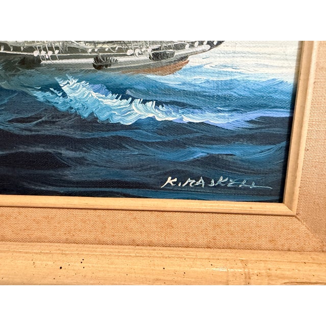 K.Maskell Oil Painting Tall Ship at Sea Maritime Nautical Ocean Seascape, Framed For Sale - Image 4 of 13