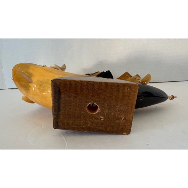 Vintage MCM Hull Schooner Sailboat Nautical Tabletop Sculpture 8” Tall For Sale - Image 4 of 9