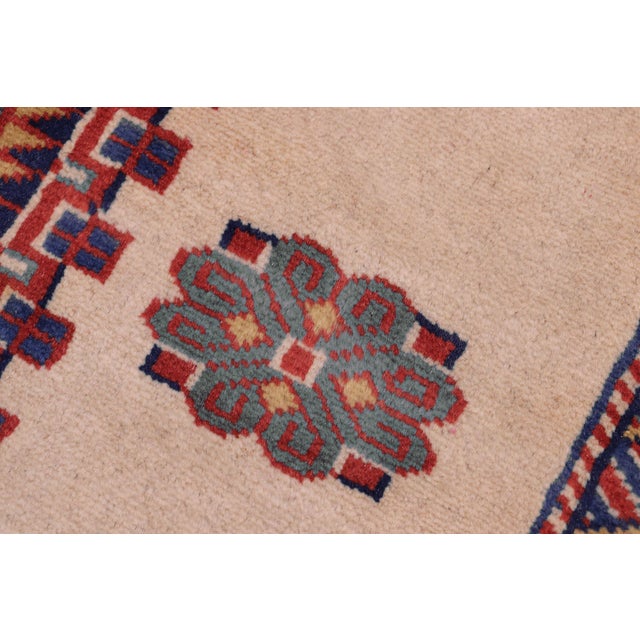 Rustic Shirwan Gold/Blue Wool Rug - 4'6''x6'5'' For Sale In New York - Image 6 of 10
