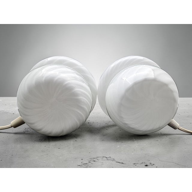 Mid-Century Modern Murano Glass Lamps, 1980s, Set of 2 For Sale - Image 3 of 8