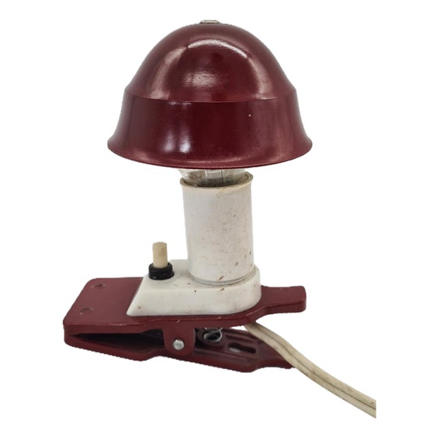 Small Mid-Century Modern Space Age Mushroom Clip-On Lamp, 1970s For Sale