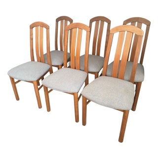 Vintage Oak Dining Chairs, 1990s, Set of 6 For Sale