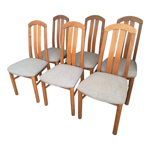 Vintage Oak Dining Chairs, 1990s, Set of 6 For Sale