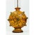 Single Unusual Ceramic and Wood Lamp with floral motif.