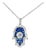 Late 20th Century 14K White Gold Hamsa Sapphire Diamond Pendant Estate For Sale