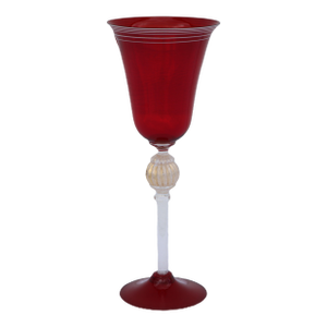 Late 20th Century Bucella Cristalli Murano Chalice With 24k Infused and Air Twist Stem