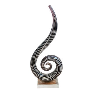 Vintage Murano Style Glass Glassware Swirl Sculpture Figurine For Sale