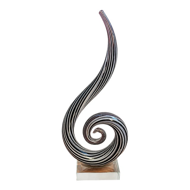 Vintage Murano Style Glass Glassware Swirl Sculpture Figurine For Sale