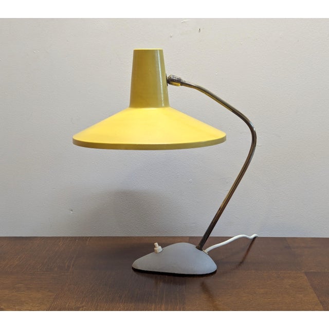 Metal Mid Century Modern German Articulating Table Lamp Attributed Sis Leuchten For Sale - Image 7 of 13