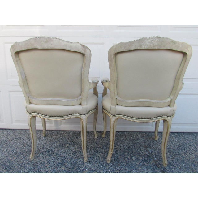 Set of Six Painted French Louis XV Style Dining Chairs For Sale - Image 18 of 18
