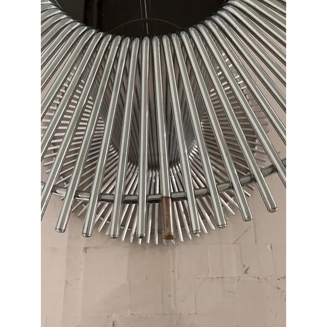 Italian Pedestal Dining Table in Chrome and Glass attributed to Gastone Rinaldi, 1970s For Sale - Image 4 of 13