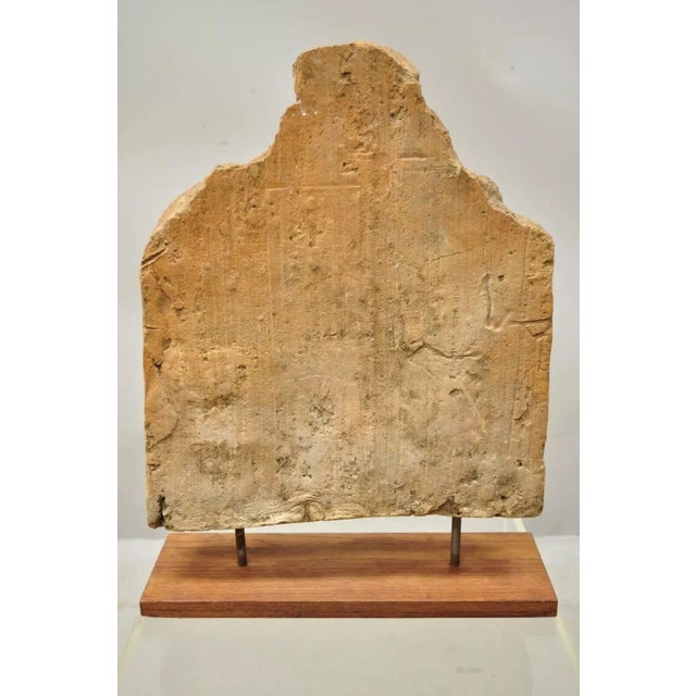 20th Century Thai Temple Style Buddhist Hand Carved Terracotta Figural Sculpture Statue For Sale - Image 9 of 10